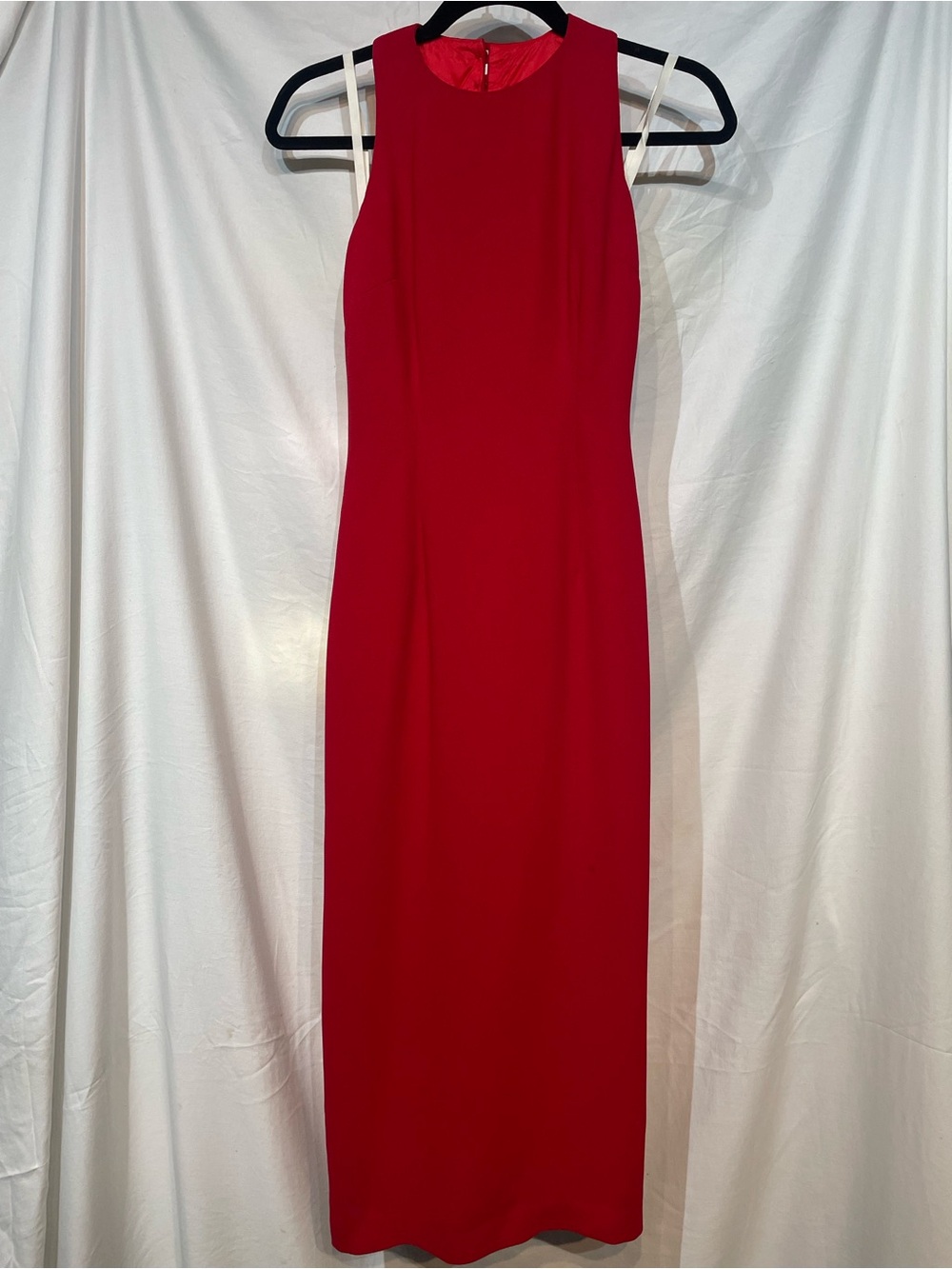 Sleek Red Sleeveless Evening Gown VTG Althuser